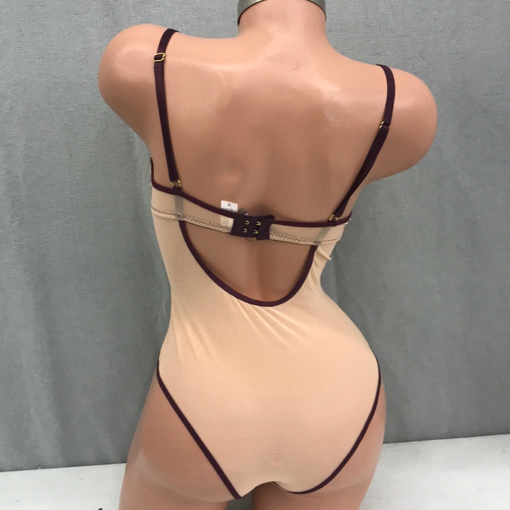 Cosmopolitan lace teddy nude/plum small - Picture 3 of 5